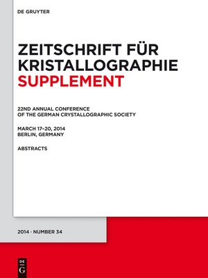 cover image of 22nd Annual Conference of the German Crystallographic Society. March 2014, Berlin, Germany